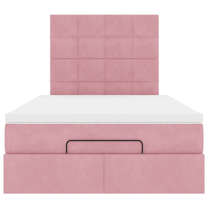 vidaXL Ottoman-Bett mit Matratzen & LEDs Rosa 120x200 cm Samt