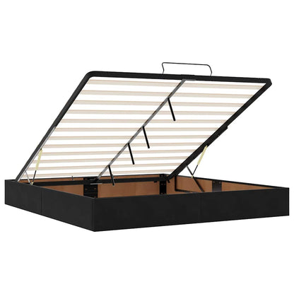 Ottoman-Bett mit Matratzen & LEDs Schwarz 160x200 cm Samt