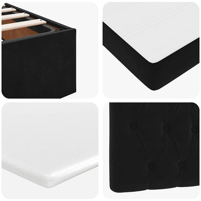 vidaXL Ottoman-Bett mit Matratzen & LEDs Schwarz 100x200 cm Samt