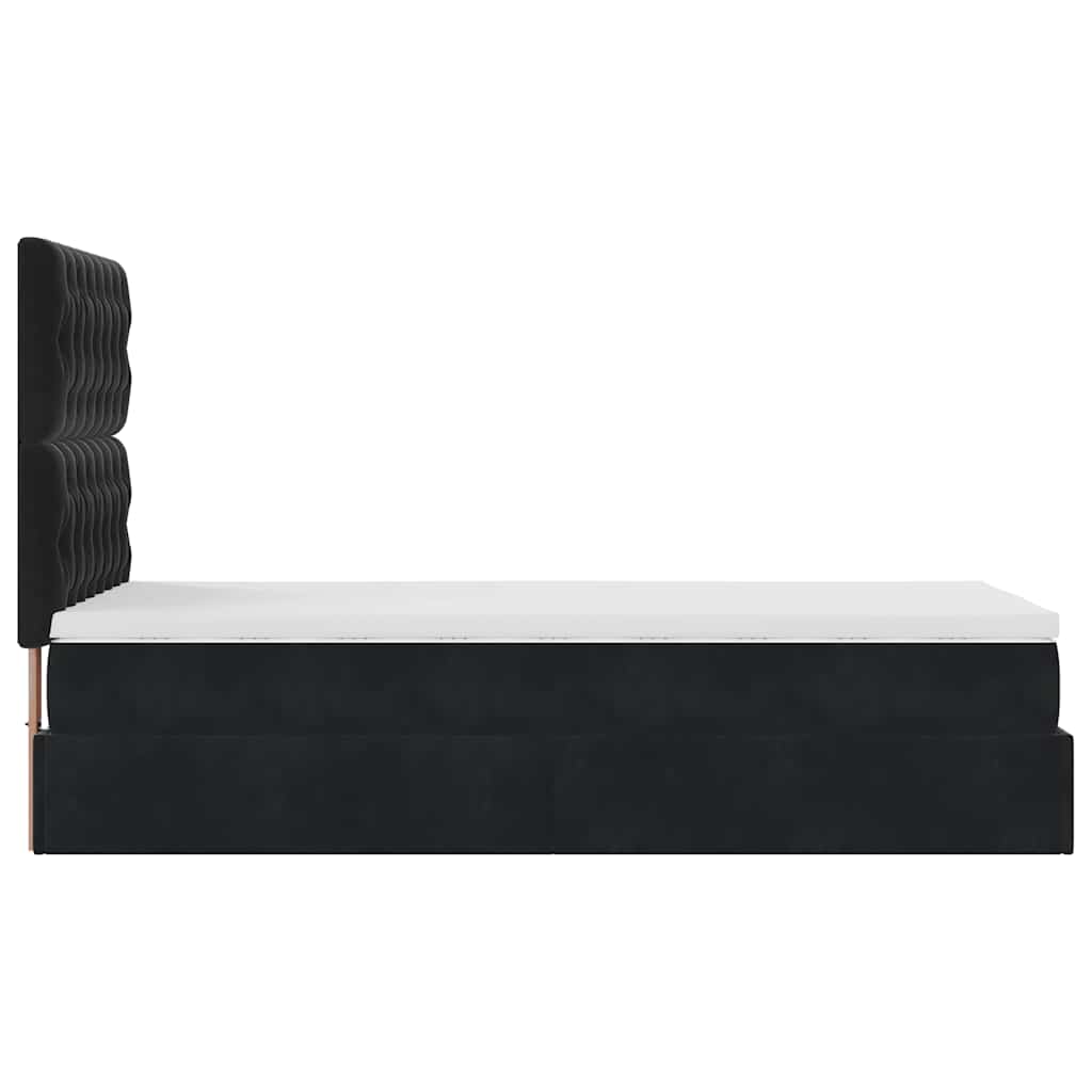 vidaXL Ottoman-Bett mit Matratzen & LEDs Schwarz 100x200 cm Samt