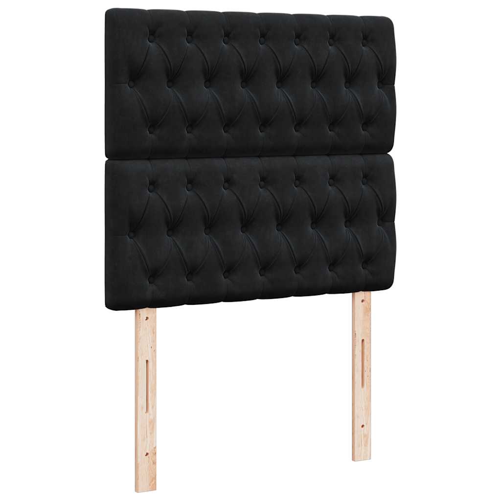 vidaXL Ottoman-Bett mit Matratzen & LEDs Schwarz 100x200 cm Samt