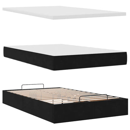 vidaXL Ottoman-Bett mit Matratzen & LEDs Schwarz 120x190 cm Samt