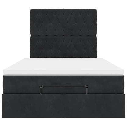 vidaXL Ottoman-Bett mit Matratzen & LEDs Schwarz 120x190 cm Samt