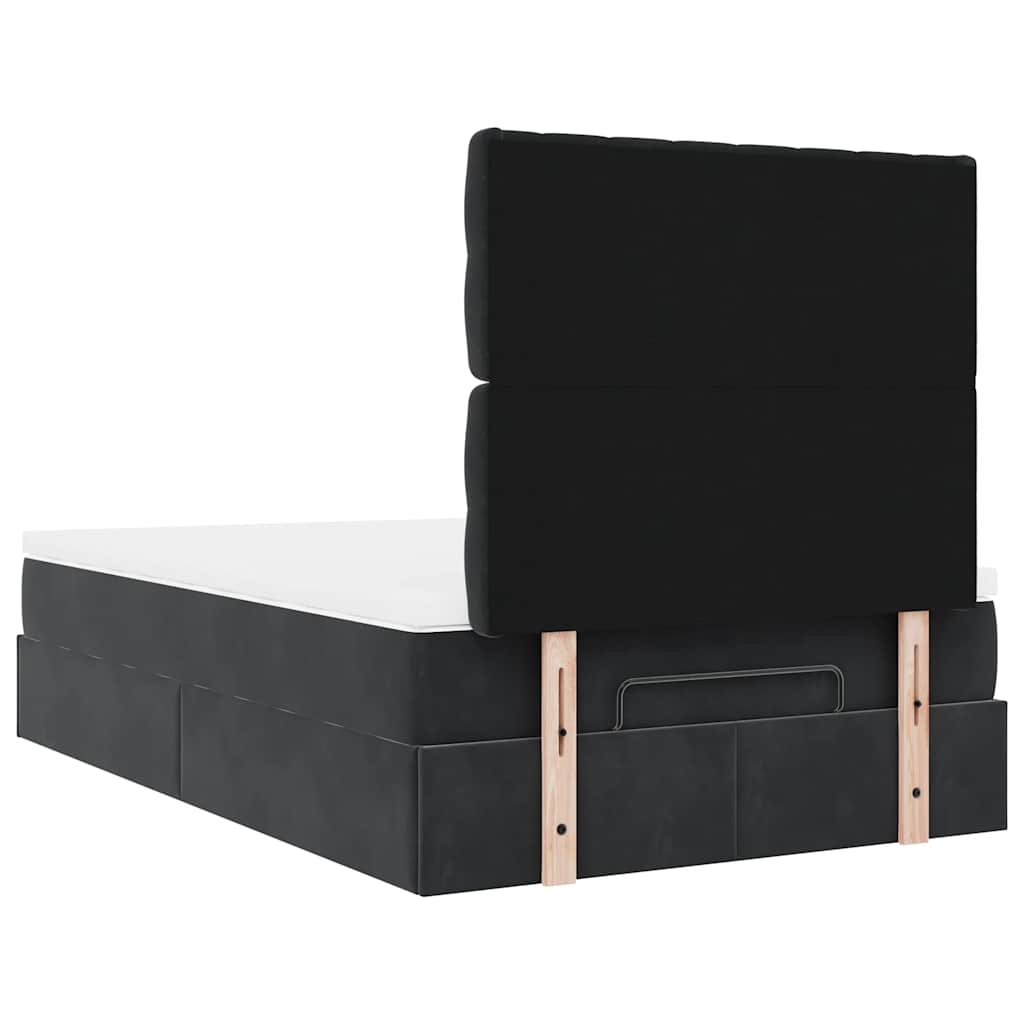 vidaXL Ottoman-Bett mit Matratzen & LEDs Schwarz 120x190 cm Samt
