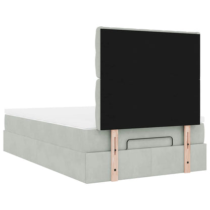 vidaXL Lit ottoman avec matelas et LED Gris clair 120x200 cm Velours