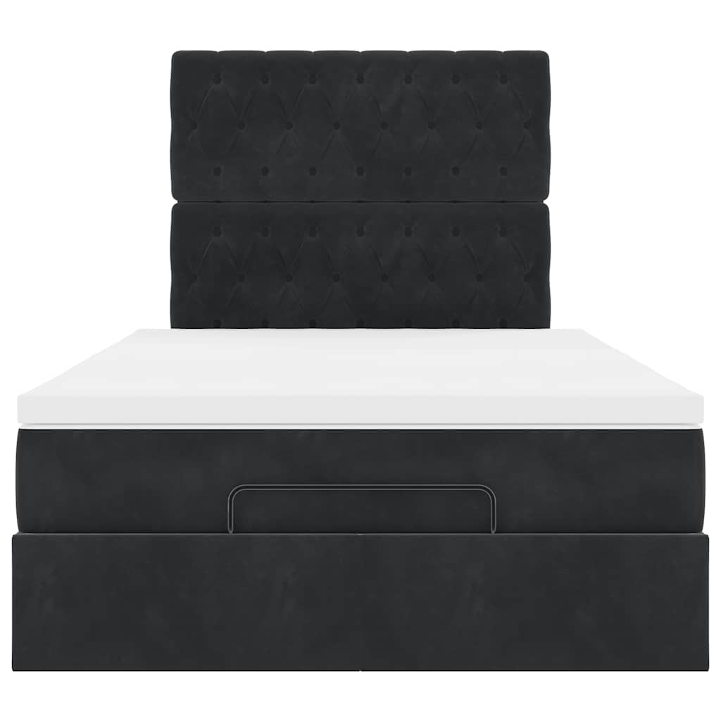 vidaXL Ottoman-Bett mit Matratzen & LEDs Schwarz 120x200 cm Samt