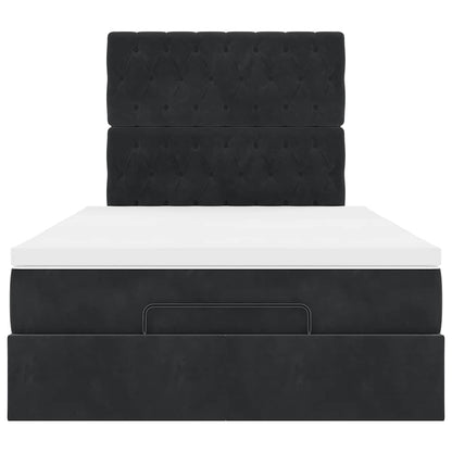 vidaXL Ottoman-Bett mit Matratzen & LEDs Schwarz 120x200 cm Samt