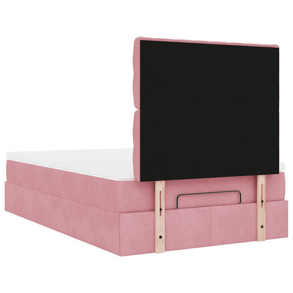 vidaXL Lit ottoman avec matelas et LED Rose 120x200 cm Velours