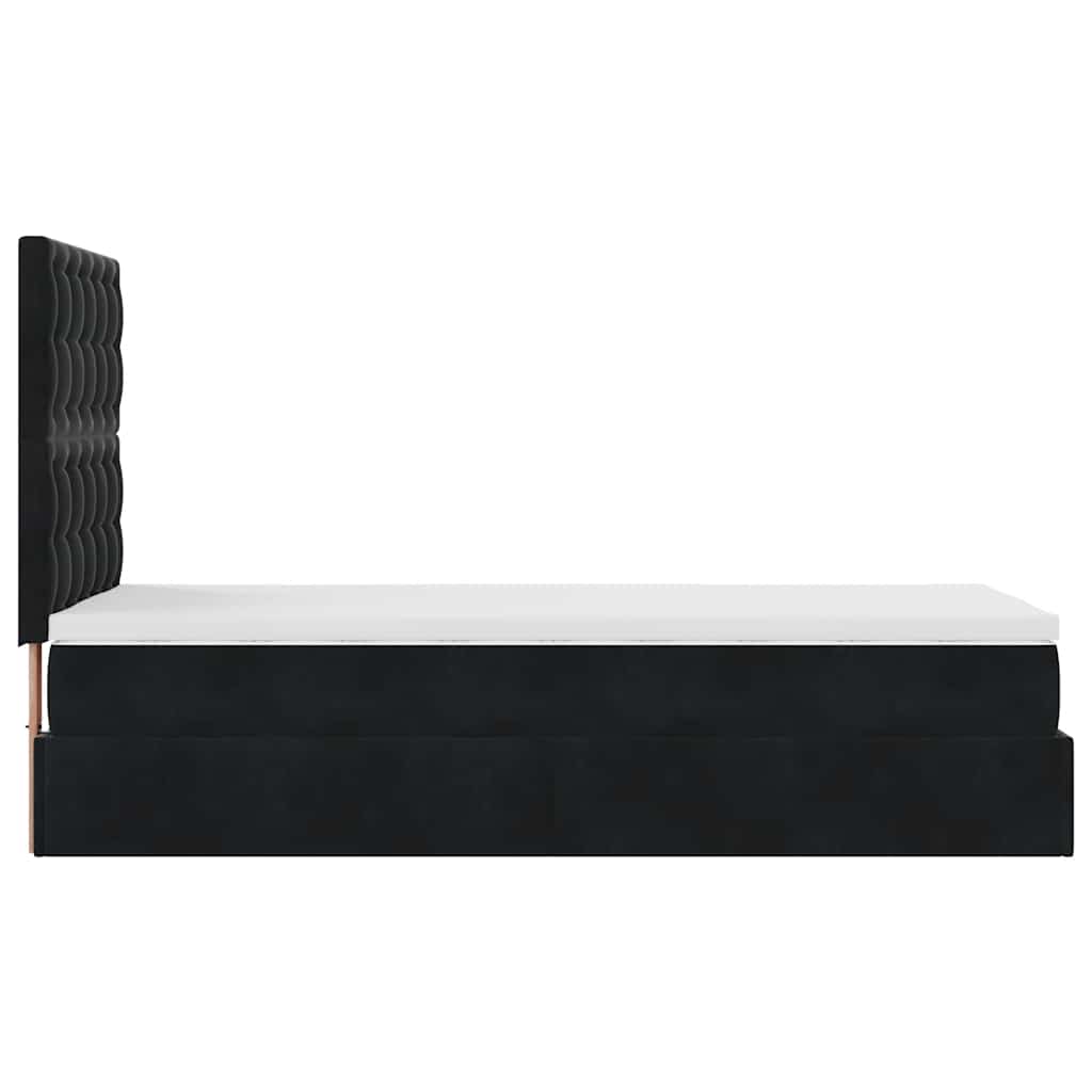 vidaXL Lit-coffre avec matelas et LED Noir 90x200 cm Velours