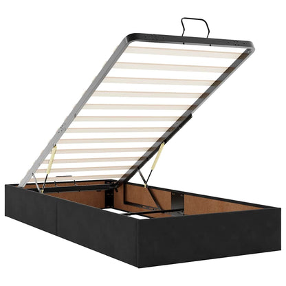 vidaXL Lit-coffre avec matelas et LED Noir 90x200 cm Velours