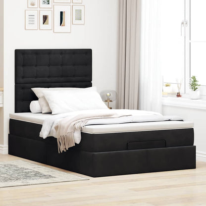 vidaXL Lit coffre avec matelas et LED Noir 120x190 cm Velours