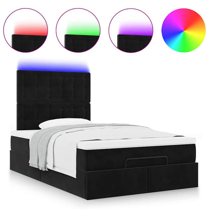 vidaXL Lit coffre avec matelas et LED Noir 120x190 cm Velours