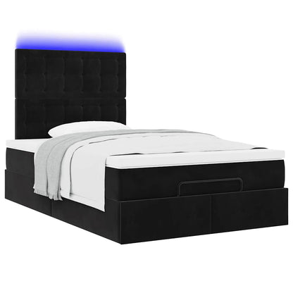 vidaXL Lit coffre avec matelas et LED Noir 120x190 cm Velours