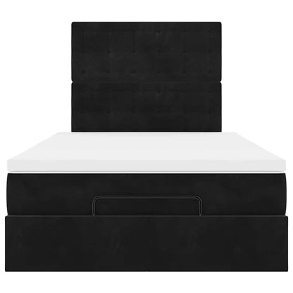 vidaXL Lit coffre avec matelas et LED Noir 120x190 cm Velours