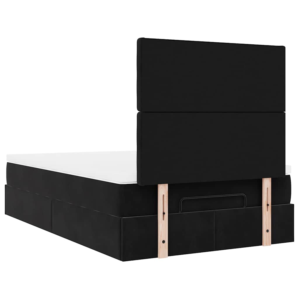 vidaXL Lit coffre avec matelas et LED Noir 120x190 cm Velours