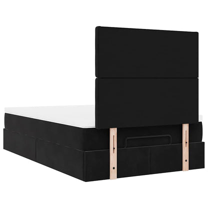 vidaXL Lit coffre avec matelas et LED Noir 120x190 cm Velours