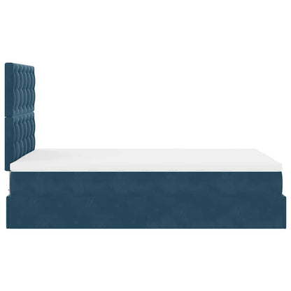 vidaXL Ottoman-Bett mit Matratzen & LEDs Dunkelblau 120x190 cm Samt