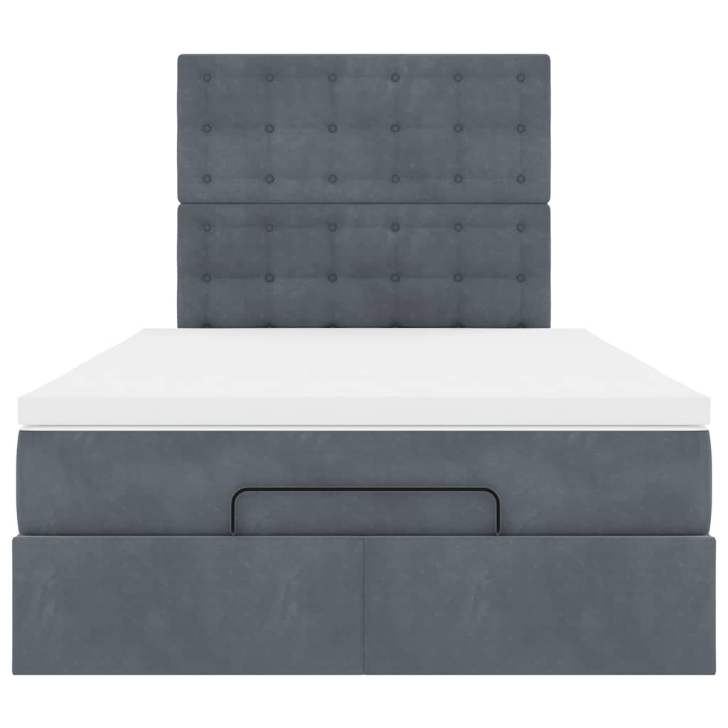 vidaXL Lit-coffre avec matelas et LED Gris foncé 120x200 cm Velours