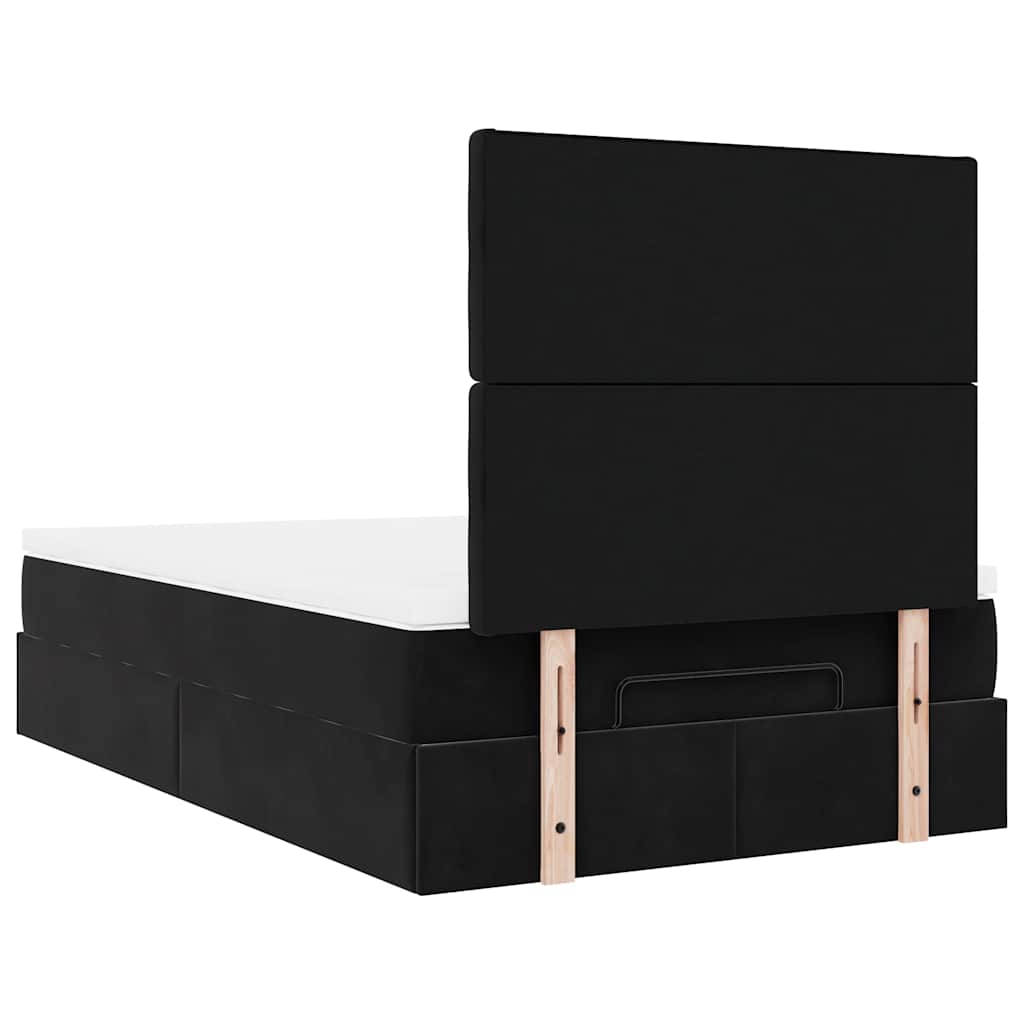 vidaXL Ottoman-Bett mit Matratzen & LEDs Schwarz 120x200 cm Samt