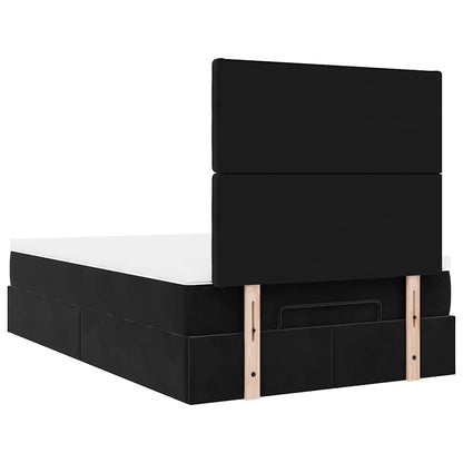 vidaXL Ottoman-Bett mit Matratzen & LEDs Schwarz 120x200 cm Samt