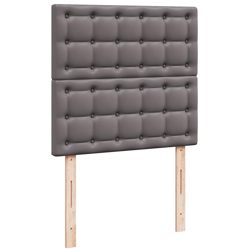 vidaXL Ottoman-Bett mit Matratzen & LEDs Grau 200x200 cm Kunstleder