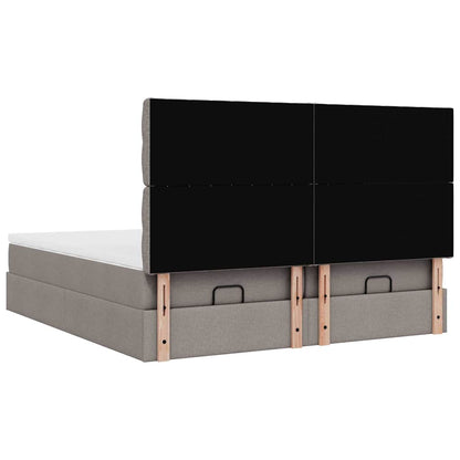 vidaXL Ottoman-Bett mit Matratzen & LEDs Taupe 180x200 cm Stoff