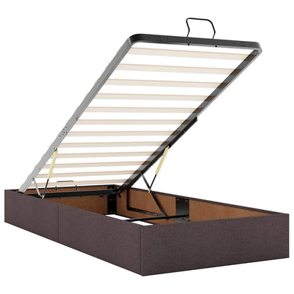 vidaXL Ottoman-Bett mit Matratzen & LEDs Dunkelbraun 200x200 cm Stoff