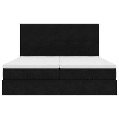 vidaXL Lit ottoman avec matelas et LED Noir 180x200 cm Velours