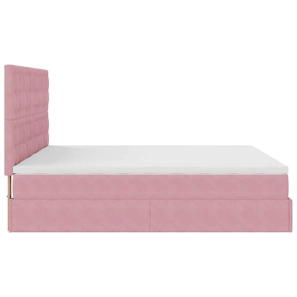 vidaXL Ottoman-Bett mit Matratzen & LEDs Rosa 180x200 cm Samt