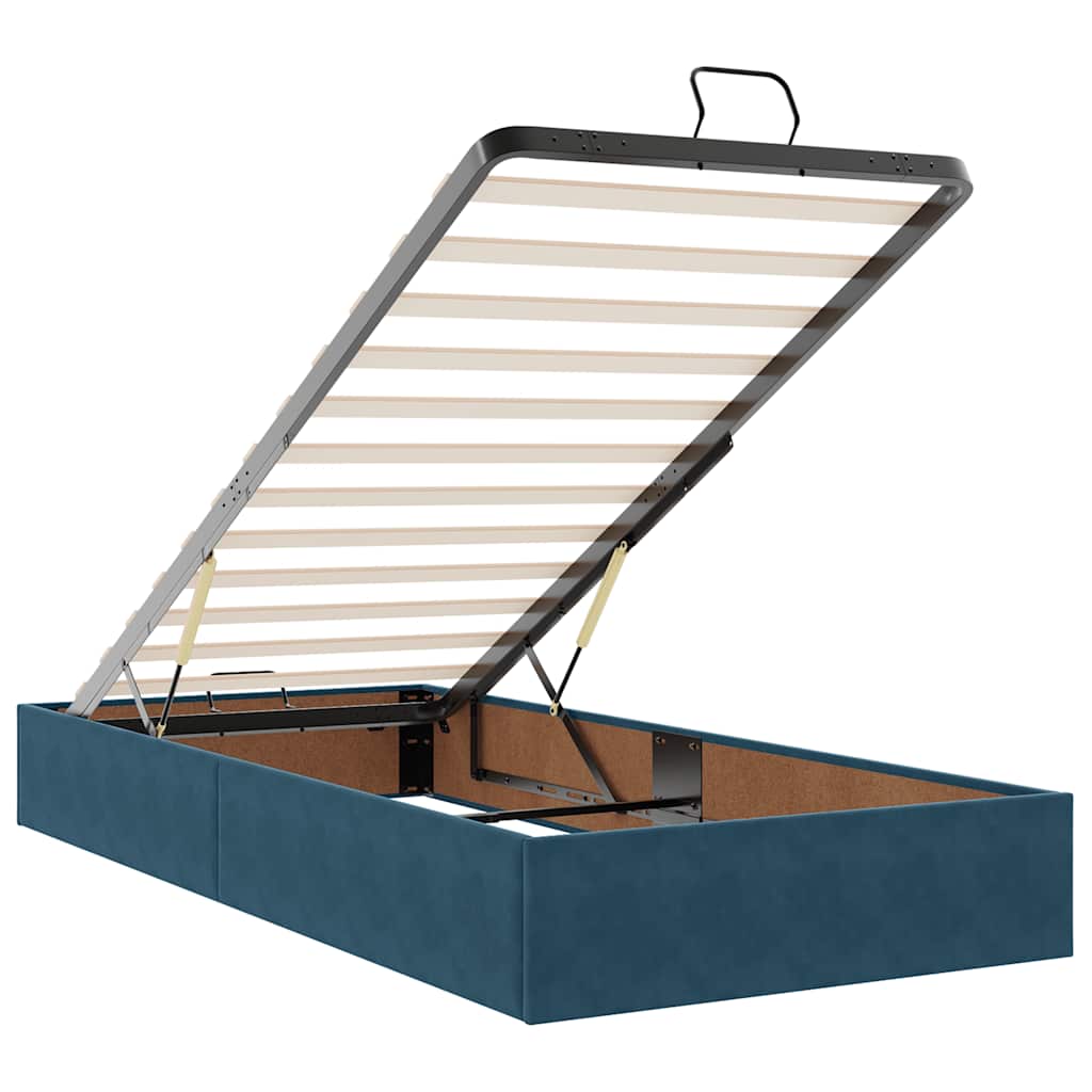 Ottoman-Bett mit Matratzen & LED Dunkelblau 200x200 cm Samt