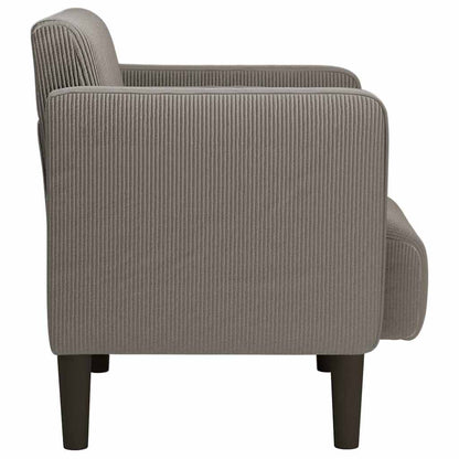 vidaXL Sessel mit Armlehnen Hellgrau 54 cm Cordstoff