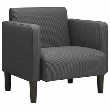 vidaXL Sessel mit Armlehnen Dunkelgrau 54 cm Cordstoff