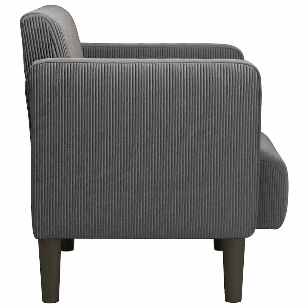 vidaXL Sessel mit Armlehnen Dunkelgrau 54 cm Cordstoff