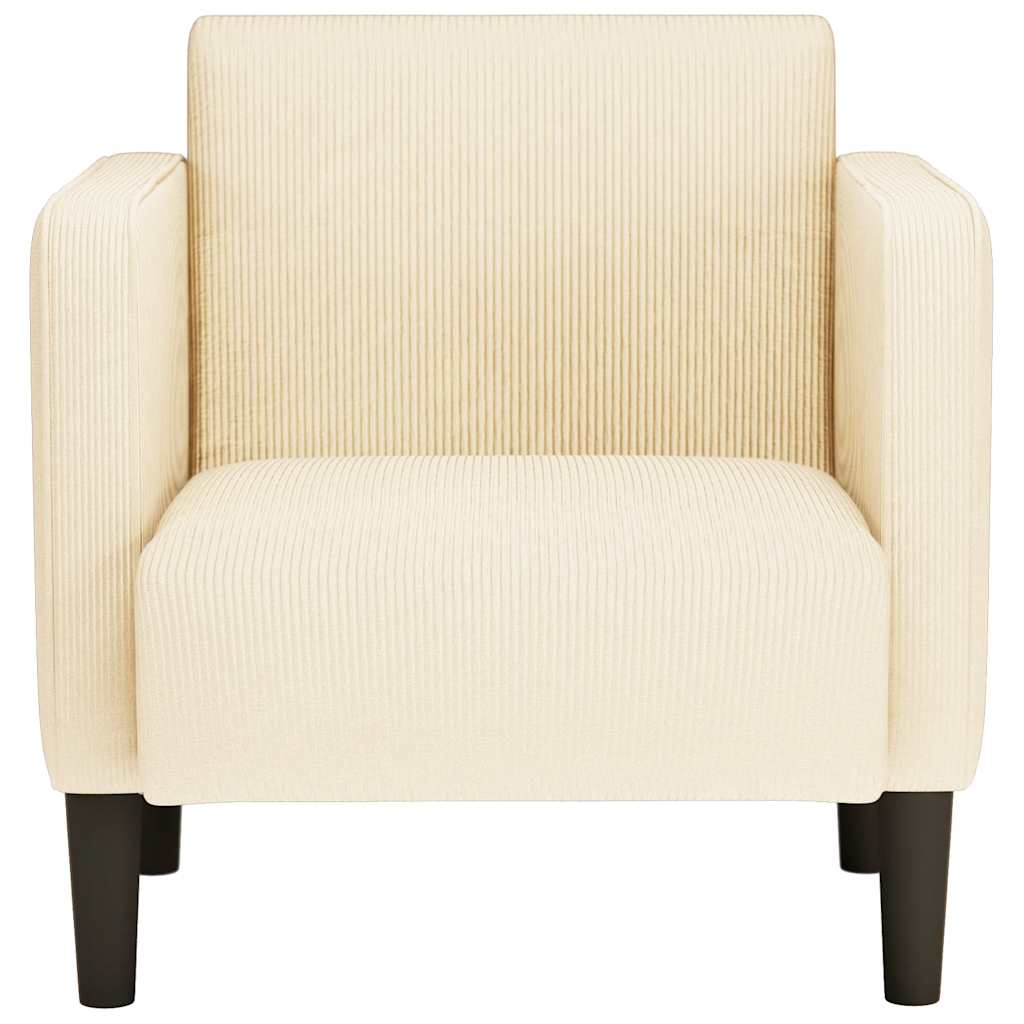 vidaXL Sessel mit Armlehnen Creme 54 cm Cordstoff
