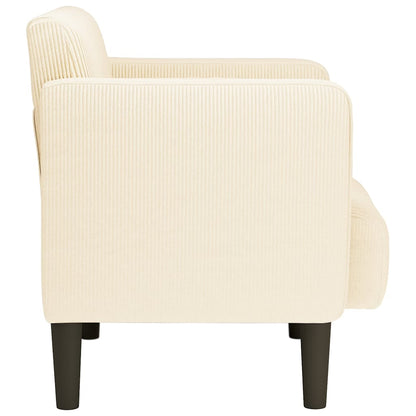 vidaXL Sessel mit Armlehnen Creme 54 cm Cordstoff