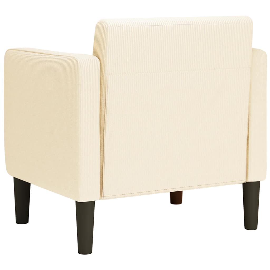 vidaXL Sessel mit Armlehnen Creme 54 cm Cordstoff