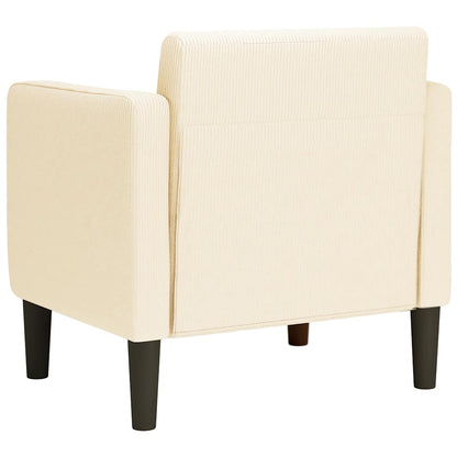 vidaXL Sessel mit Armlehnen Creme 54 cm Cordstoff