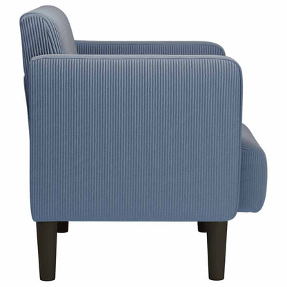 vidaXL Sessel mit Armlehnen Blau 54 cm Cordstoff