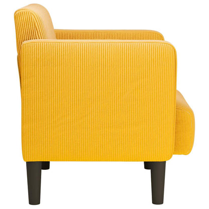 vidaXL Sessel mit Armlehnen Hellgelb 54 cm Cordstoff