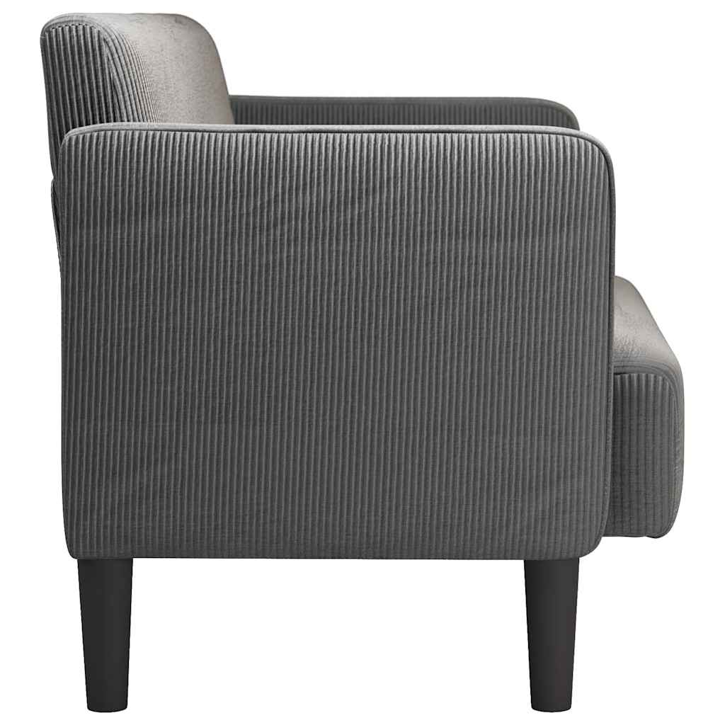 vidaXL Zweisitzer-Sofa Dunkelgrau 109 cm Cordstoff
