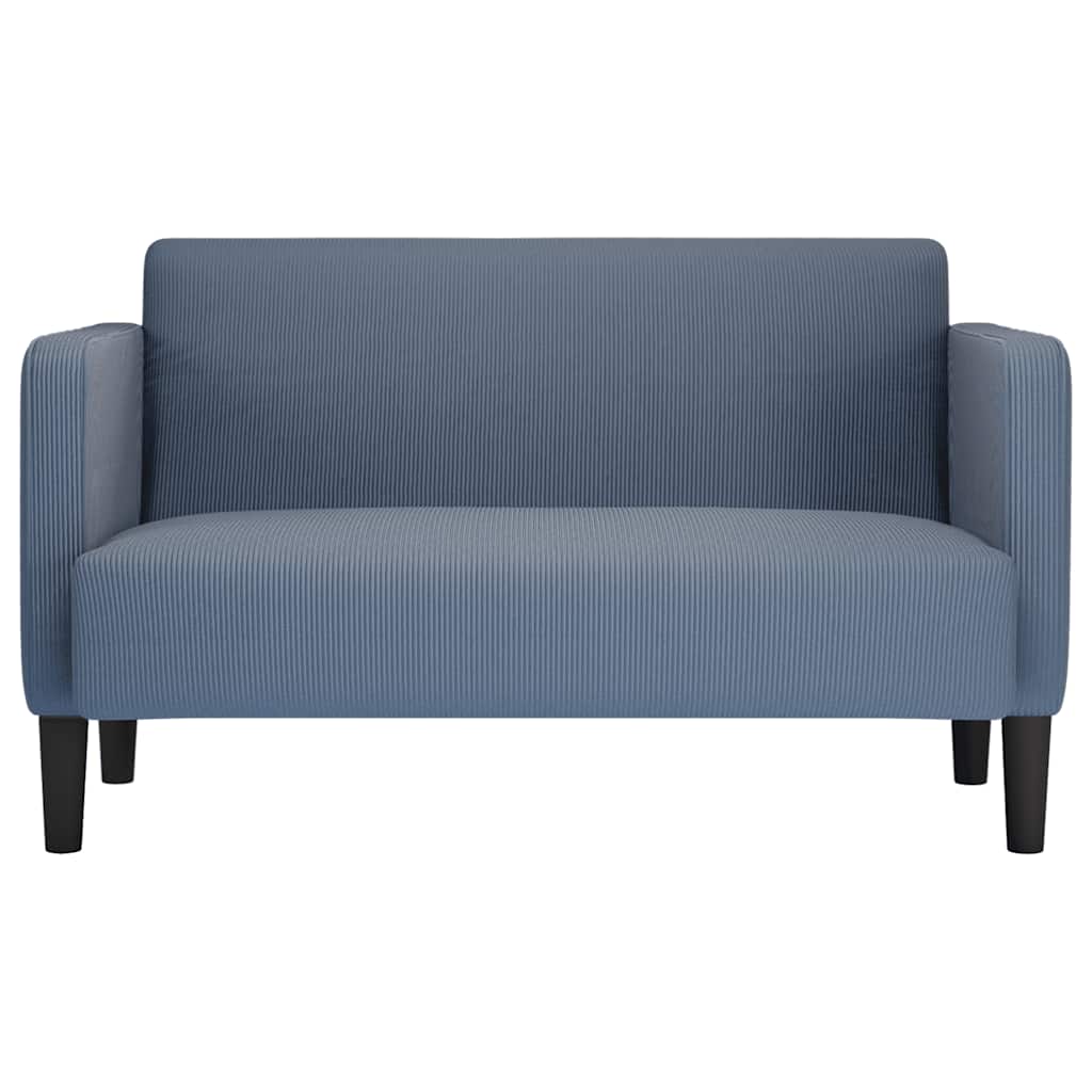 vidaXL Canapé deux places bleu 109 cm velours côtelé