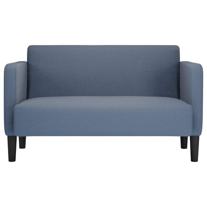vidaXL Canapé deux places bleu 109 cm velours côtelé