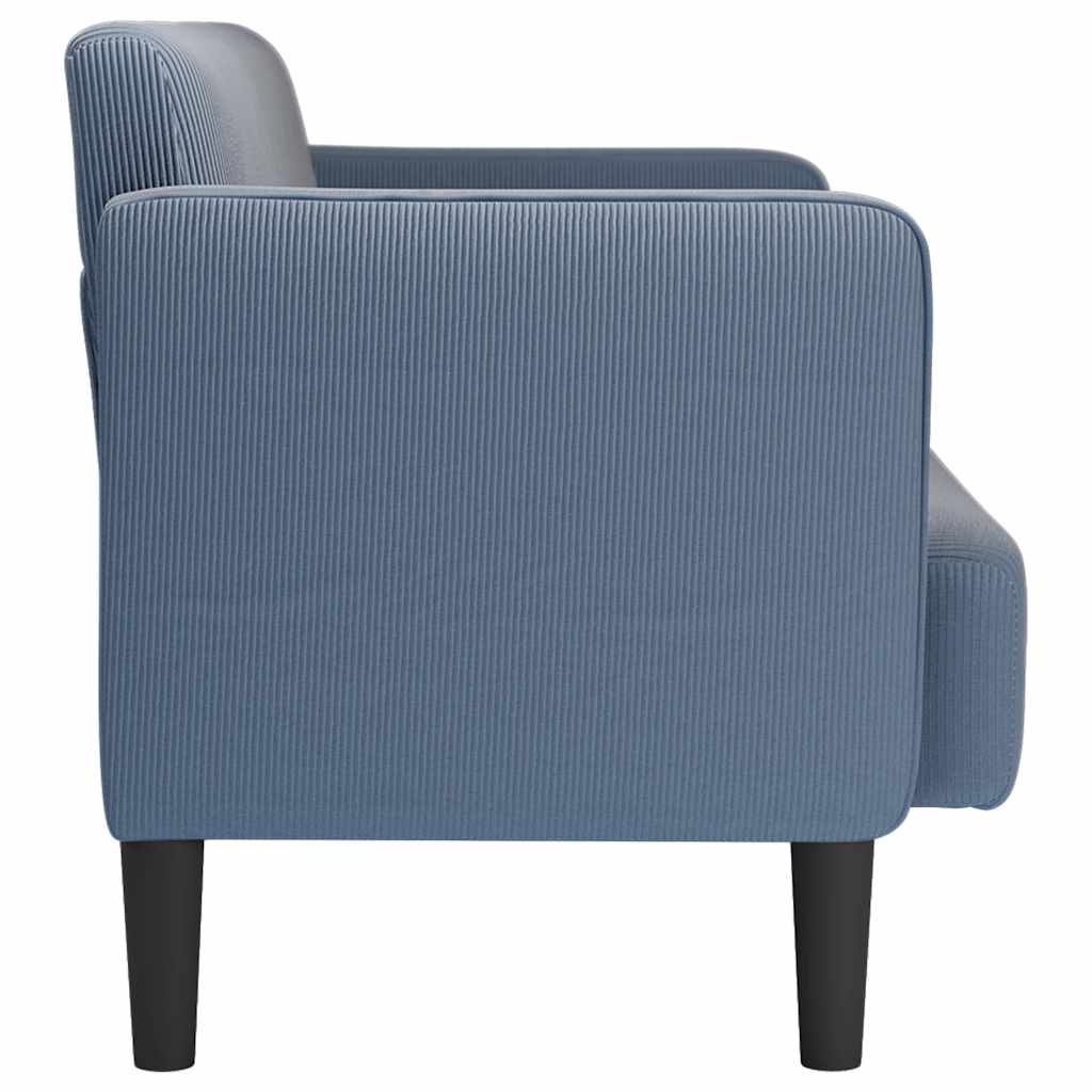 vidaXL Canapé deux places bleu 109 cm velours côtelé