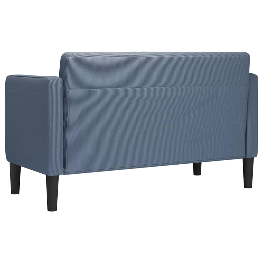 vidaXL Canapé deux places bleu 109 cm velours côtelé