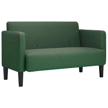 vidaXL Canapé deux places Vert foncé 109 cm Tissu côtelé