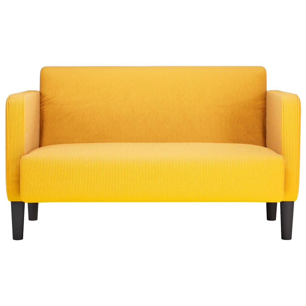 vidaXL Zweisitzer-Sofa Hellgelb 109 cm Cordstoff