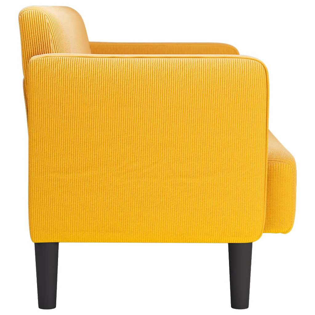 vidaXL Zweisitzer-Sofa Hellgelb 109 cm Cordstoff