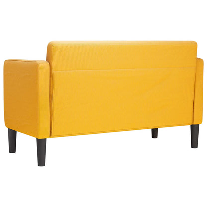 vidaXL Zweisitzer-Sofa Hellgelb 109 cm Cordstoff
