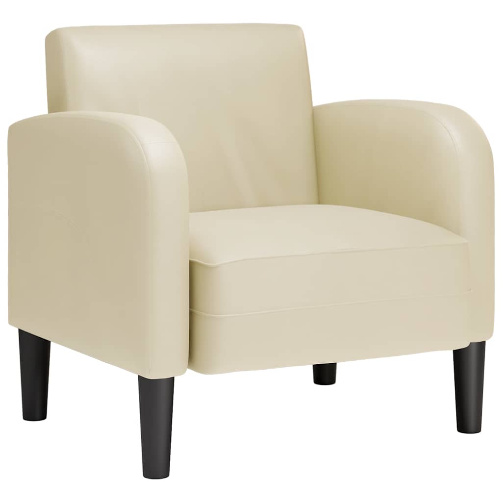 vidaXL Sessel mit Armlehnen Creme 54 cm Kunstleder