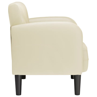 vidaXL Sessel mit Armlehnen Creme 54 cm Kunstleder